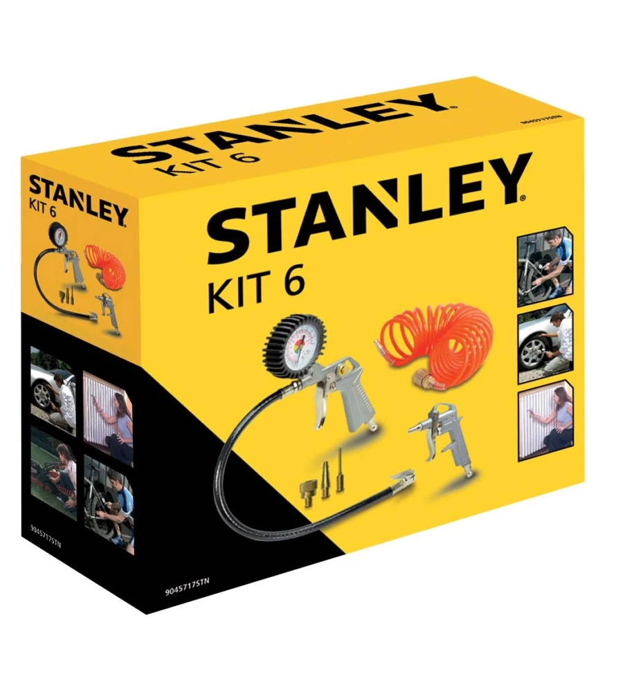 KIT 6 ACCESSORI PER COMPRESSORE ARIA COMPRESSA AD ATTACCO RAPIDO STANLEY