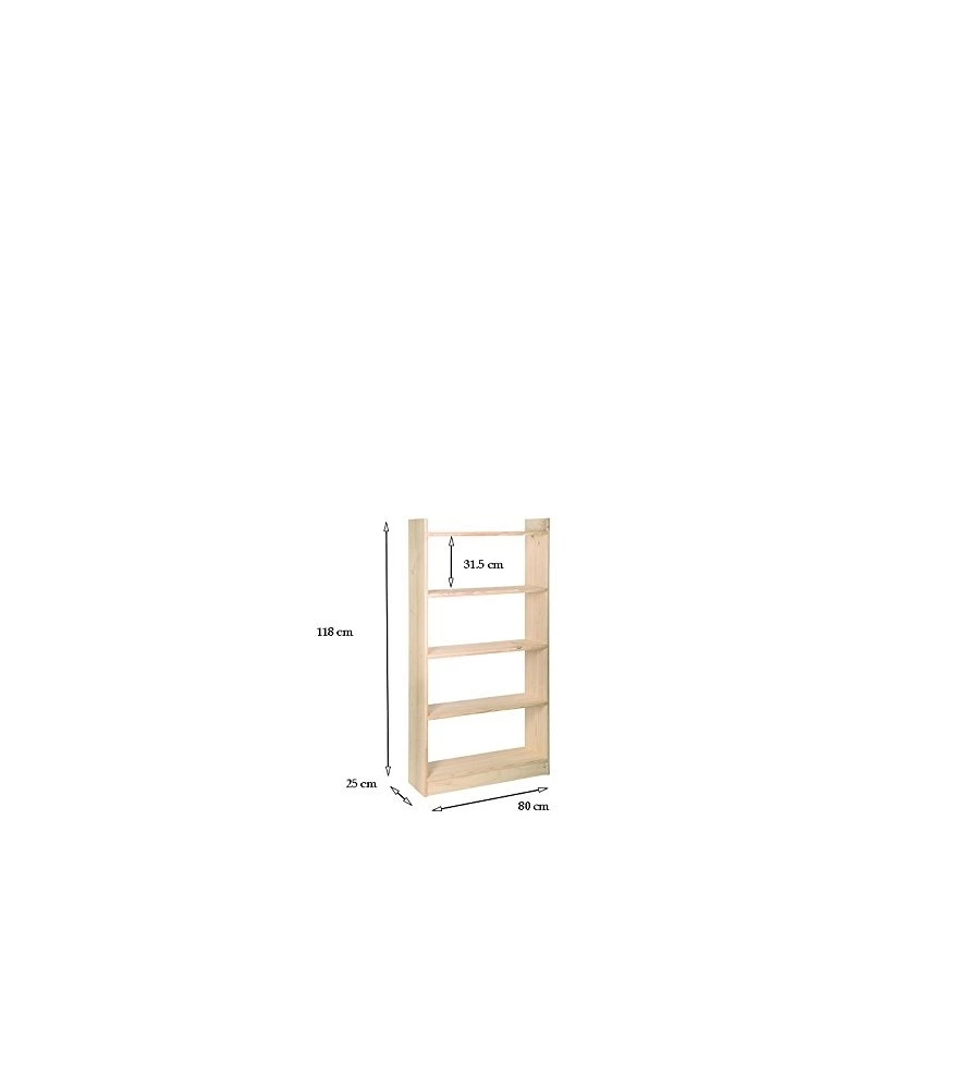 LIBRERIA MODELLO "GALA" CON 3 RIPIANI - 80x25x118 CM