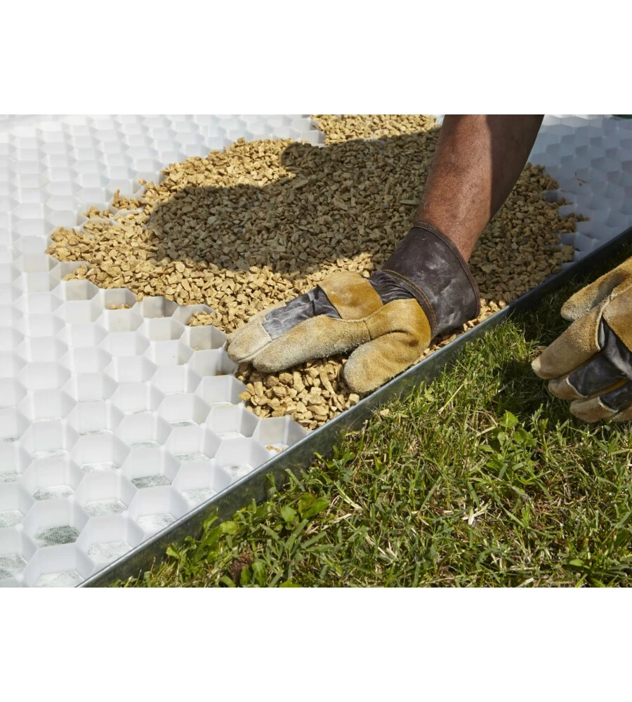 PANNELLO PAVIMENTAZIONE "GRAVELFIX SMART" BIANCO, 40x80 CM