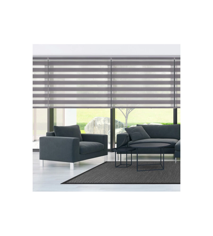 TENDA A RULLO "DUOLUX" ARGENTO, 120X250 CM