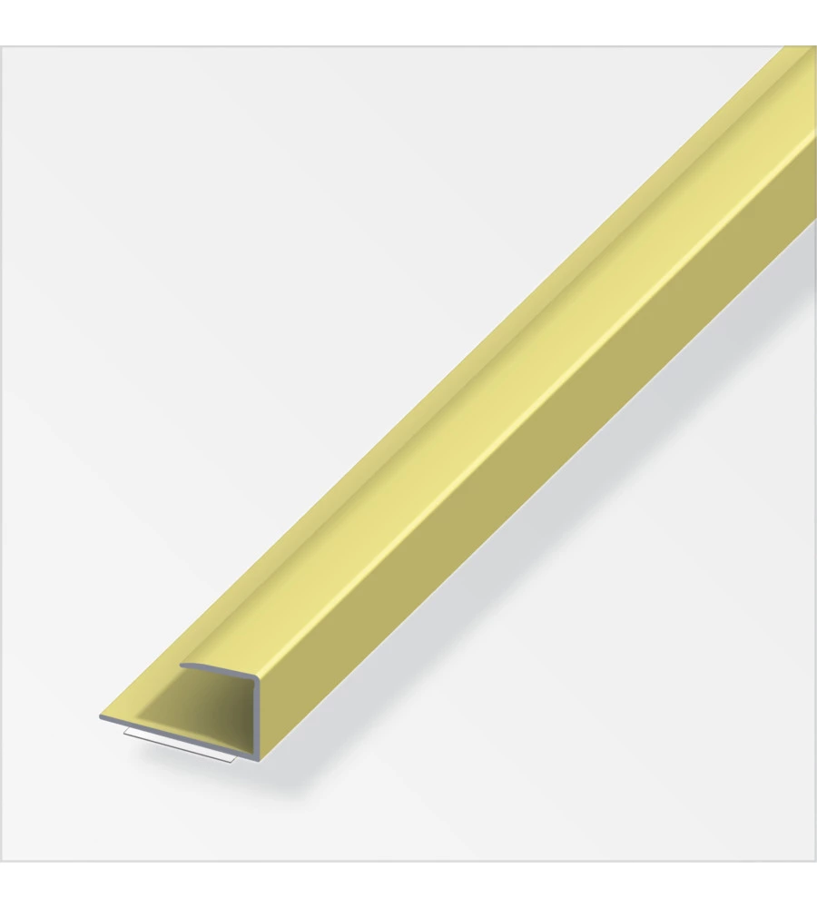 PROFILO PER BORDI 15x14 ALLUMINIO OTTONATO - 1 METRO.