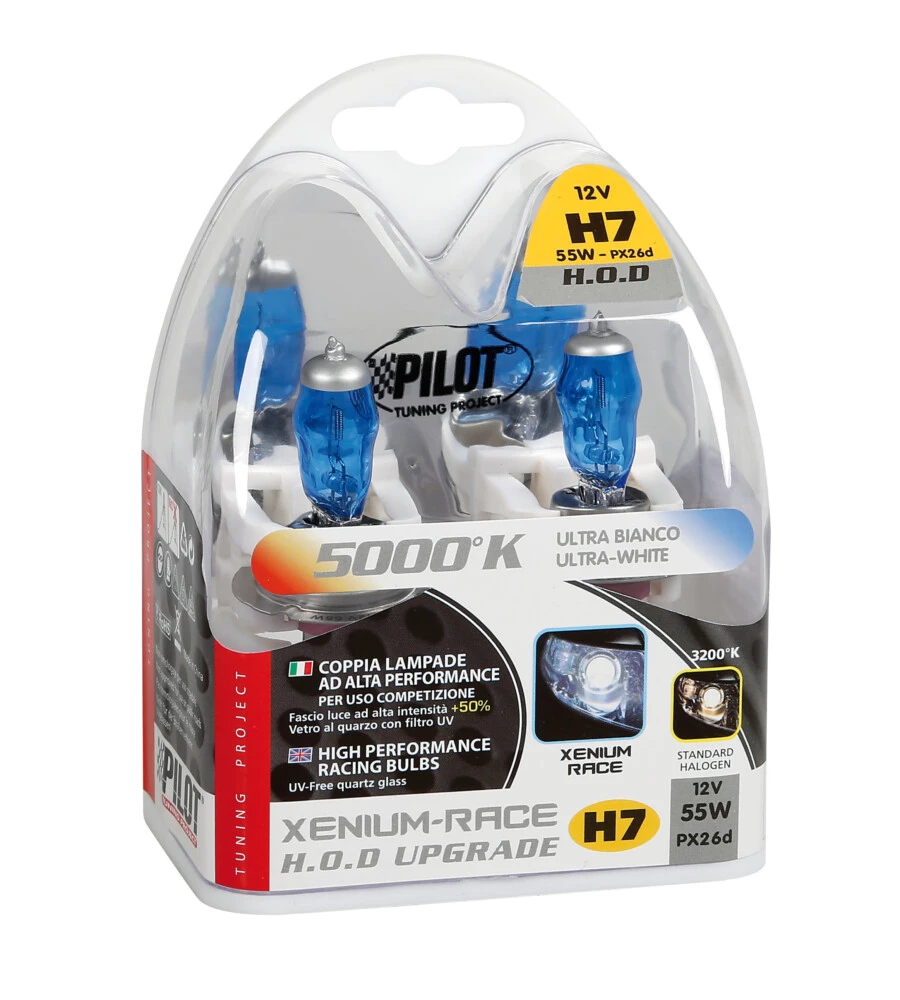 LAMPADA ALOGENA XENIUM RACE 12V - H7 - 55W - PX26D - 2 PZ  - SCATOLA PLAST  58179