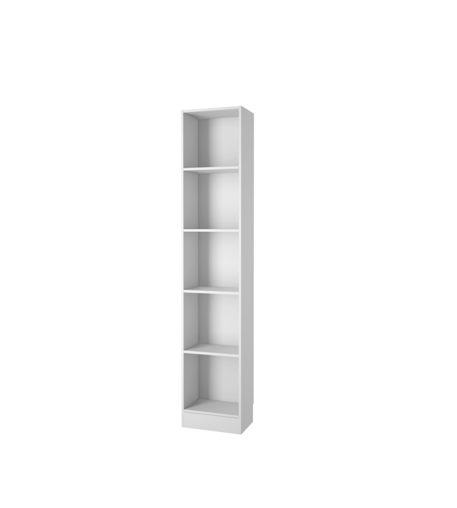 LIBRERIA STRETTA CON 4 RIPIANI - TINTA BIANCO - 40.6x26.7x204 CM.