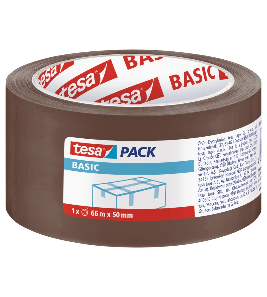 NASTRO ADESIVO TESA "BASIC" TRASPARENTE IN PP ACRILICO 66 MT X 50 MM