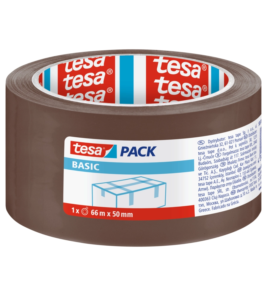 NASTRO ADESIVO TESA "BASIC" AVANA IN PP ACRILICO 66 MT X 50 MM
