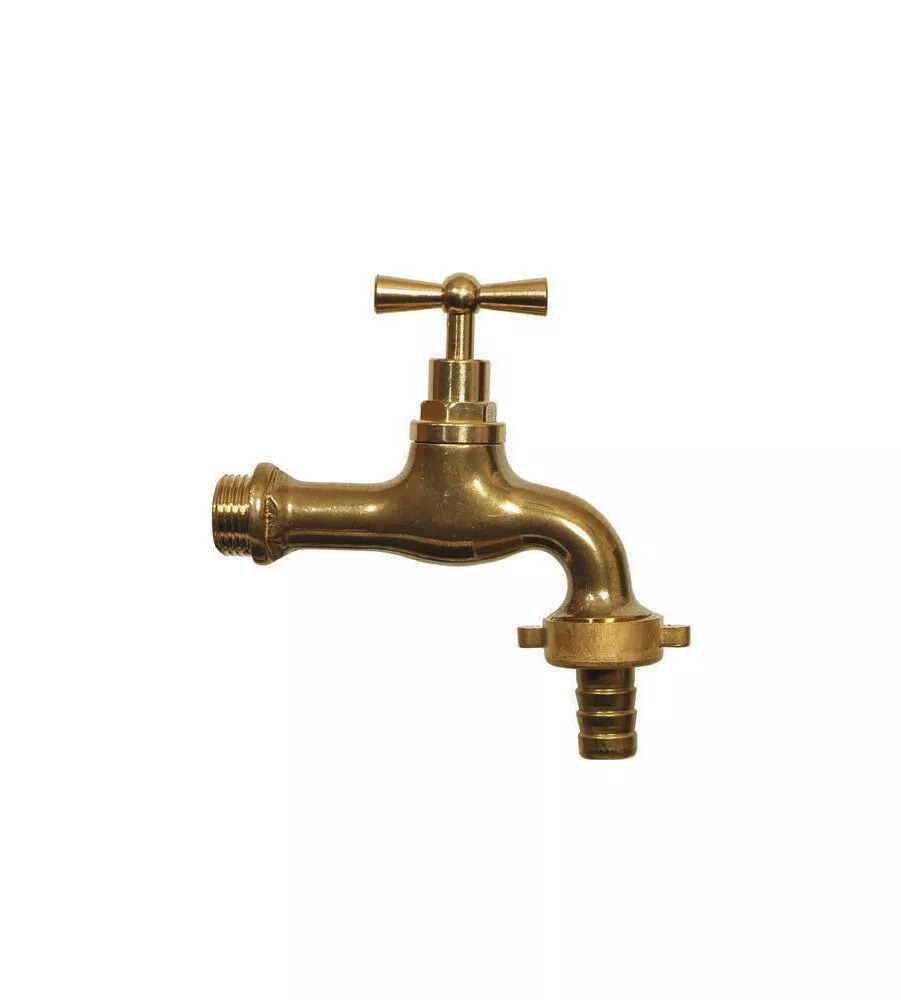 RUBINETTO PER FONTANA DA GIARDINO IN OTTONE GIALLO CON ATTACCO 1/2" GI - IDRO-BRIC