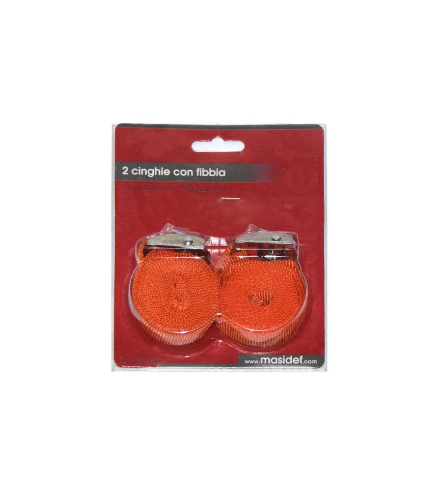 CINGHIA DI ANCORAGGIO CON FIBBIA METALLICA 24 MM. X 2,5 MT. 2 PZ.