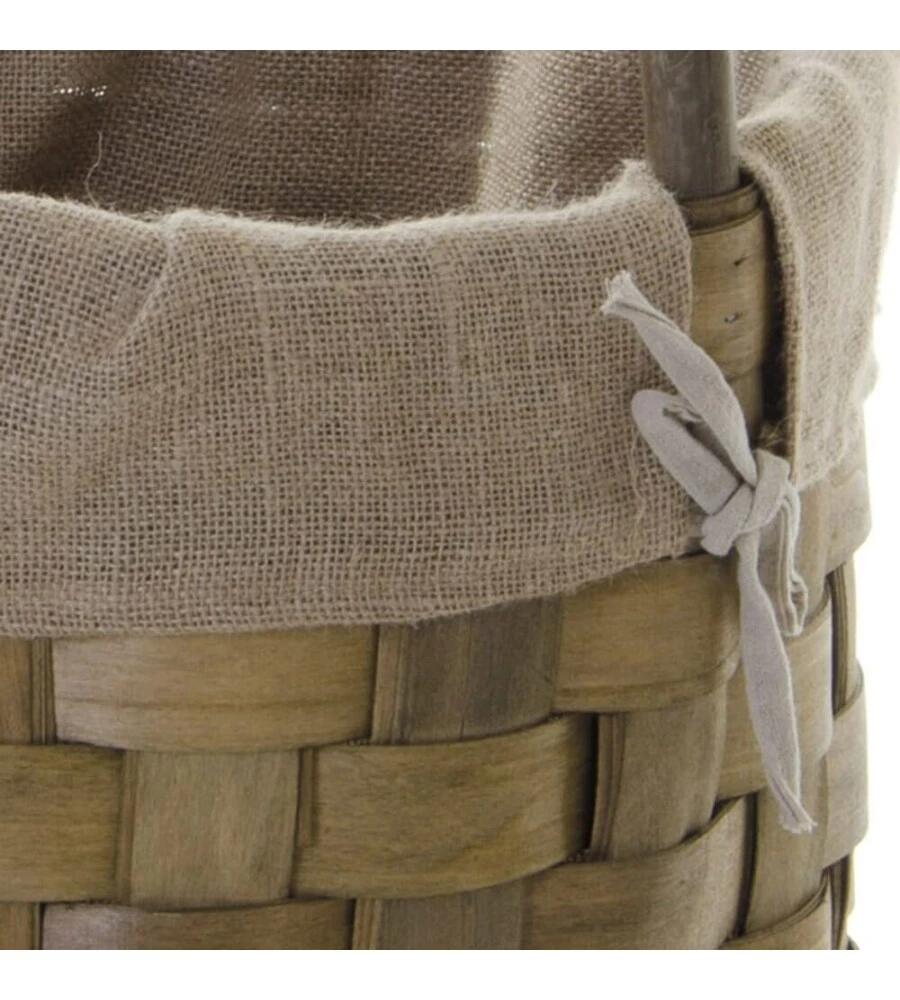 CESTA PORTALEGNA CON MANICI E PIEDINI DIAMETRO 45 CM, ALTEZZA 45-55 CM