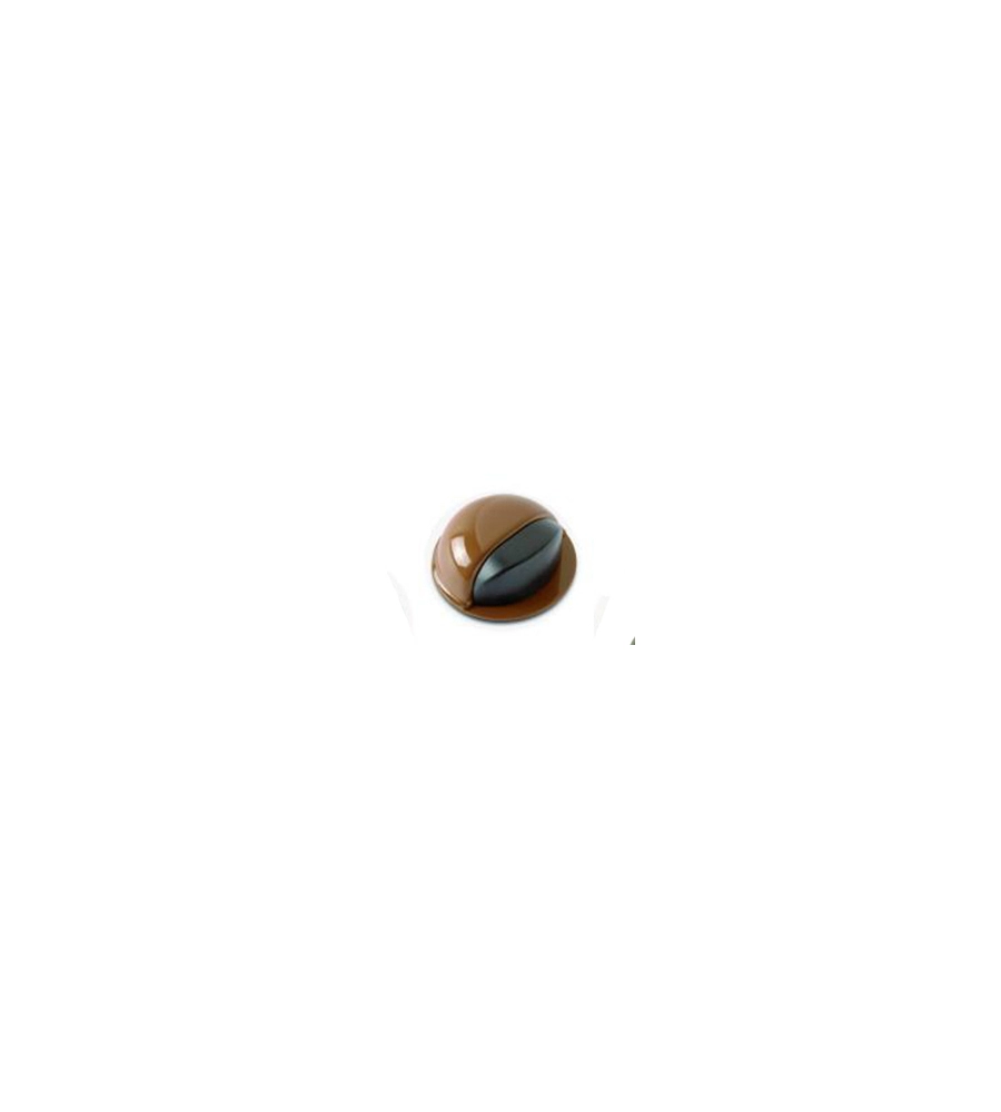 FERMAPORTE ADESIVO IN ACCIAIO + GOMMA - Ø 50 X H. 22 MM. - MARRONE