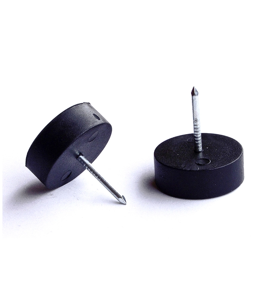PARACOLPI CON CHIODO - Ø 25 MM. - NERO - 8 PZ.