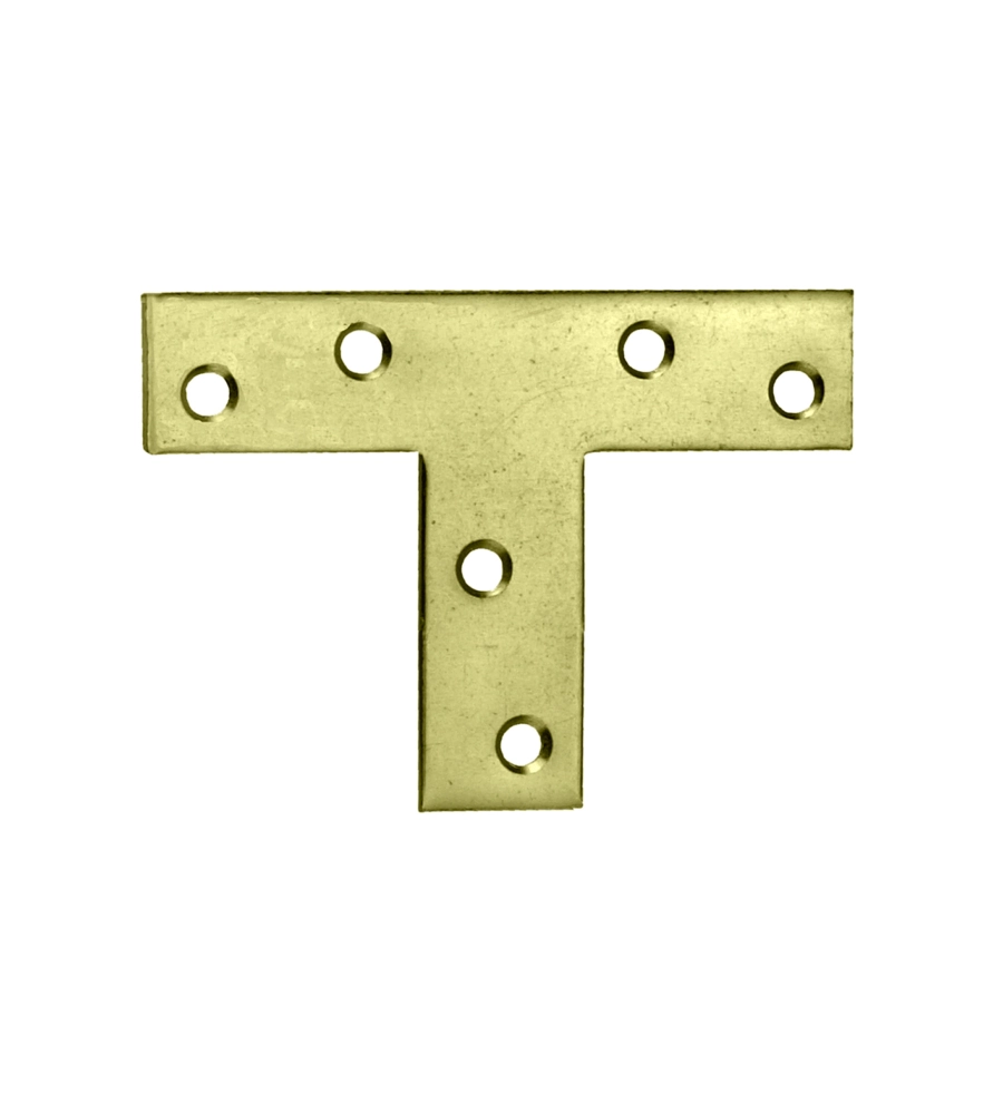 LASTRINE A "T" 140 X 110 X 30 MM. - ZINCATE GIALLO - 2 PZ.