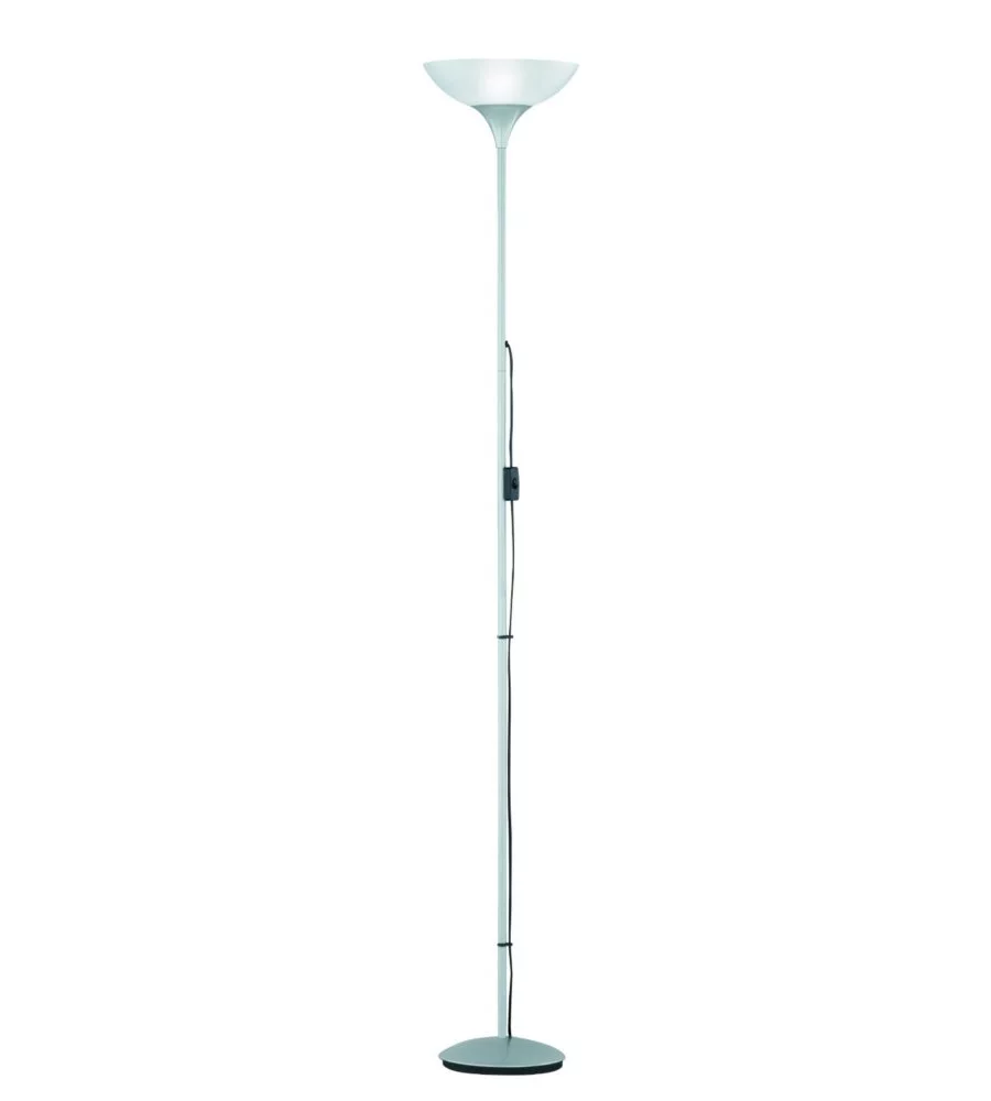 PIANTANA "DEZWO" TITANIO E BIANCO E27, 180 CM