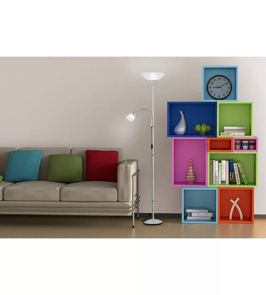 PIANTANA CON BRACCIO PER LETTURA COLORE BIANCO, 180 CM