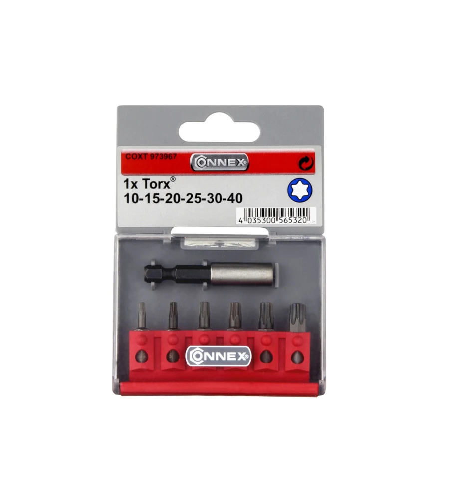 SET 6 INSERTI TORX CONNEX "MAX-POWER" CON SUPPORTO MAGNETICO