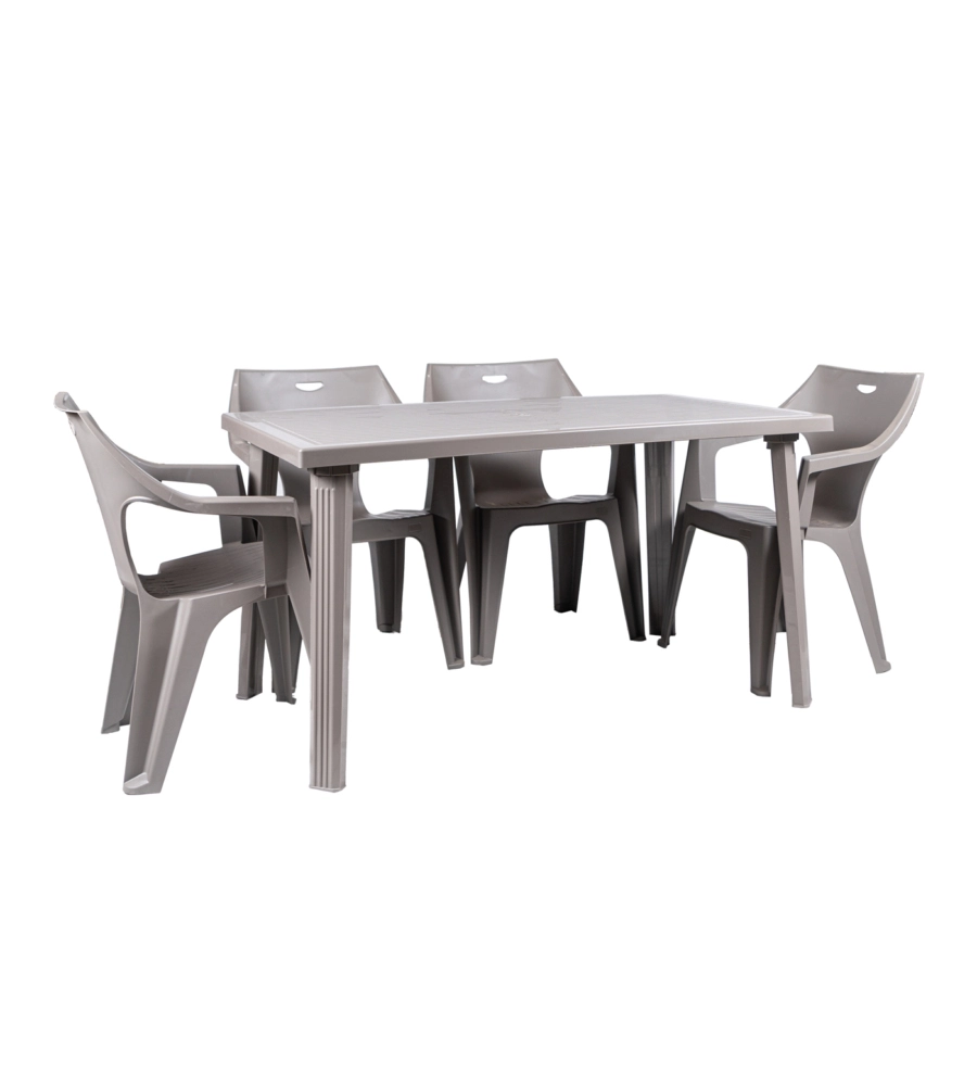 TAVOLO DA ESTERNO "DOMINGO" IN POLIPROPILENE TAUPE 130X75X73 CM