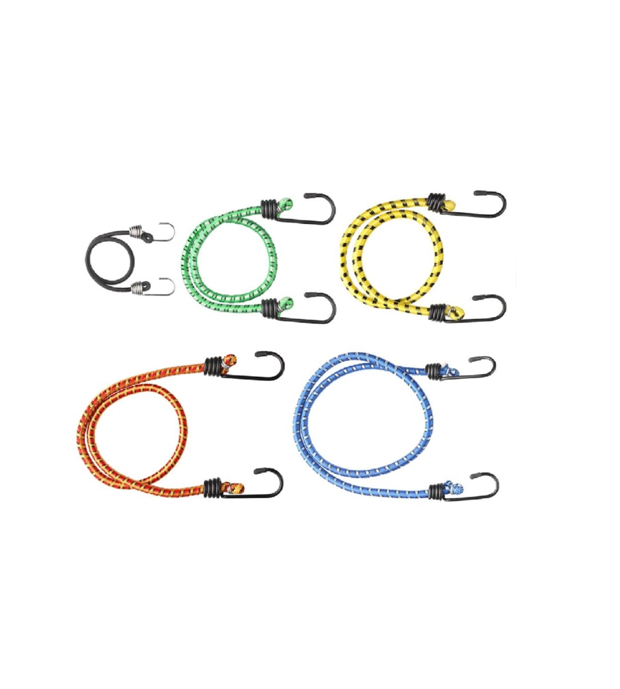 CAVO ELASTICO ASSORTITO Ø 8 DA 250 A 750 MM. CON GANCI 10 PZ.