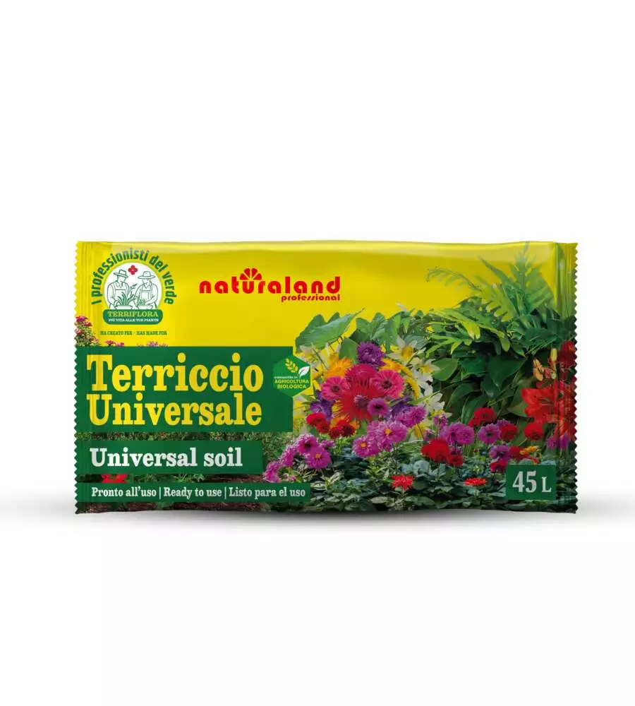 TERRICCIO UNIVERSALE MULTIUSO PER PIANTE VERDI E FIORITE EUROTERRIFLORA 45 LITRI