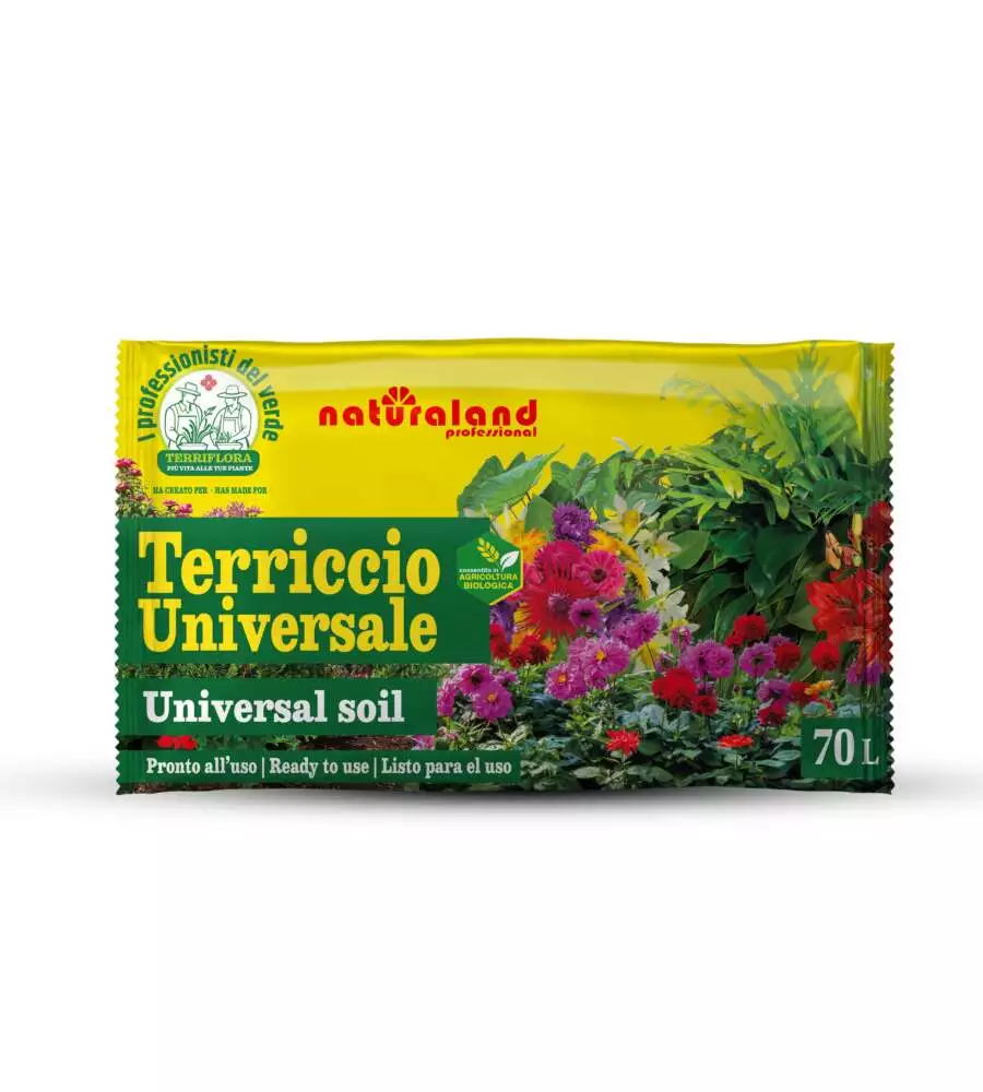 TERRICCIO UNIVERSALE MULTIUSO PER PIANTE VERDI E FIORITE EUROTERRIFLORA 70 LITRI