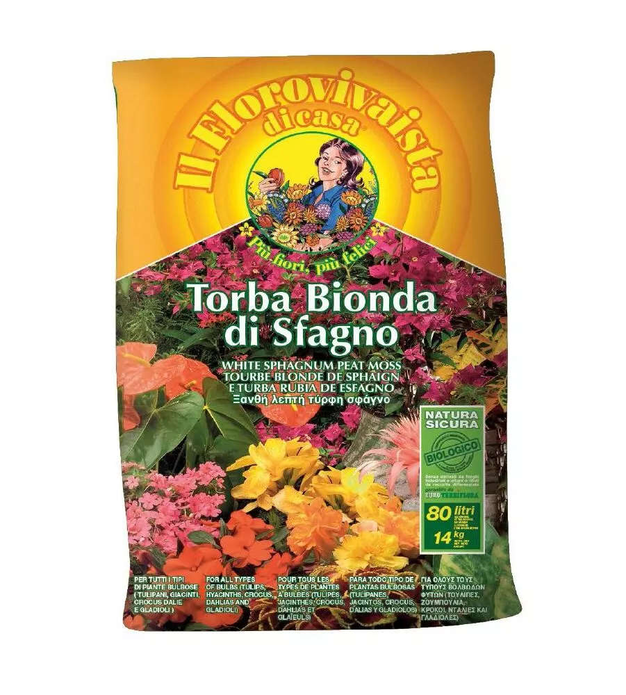 TORBA BIONDA DI SFAGNO EUROTERRIFLORA 70 LITRI