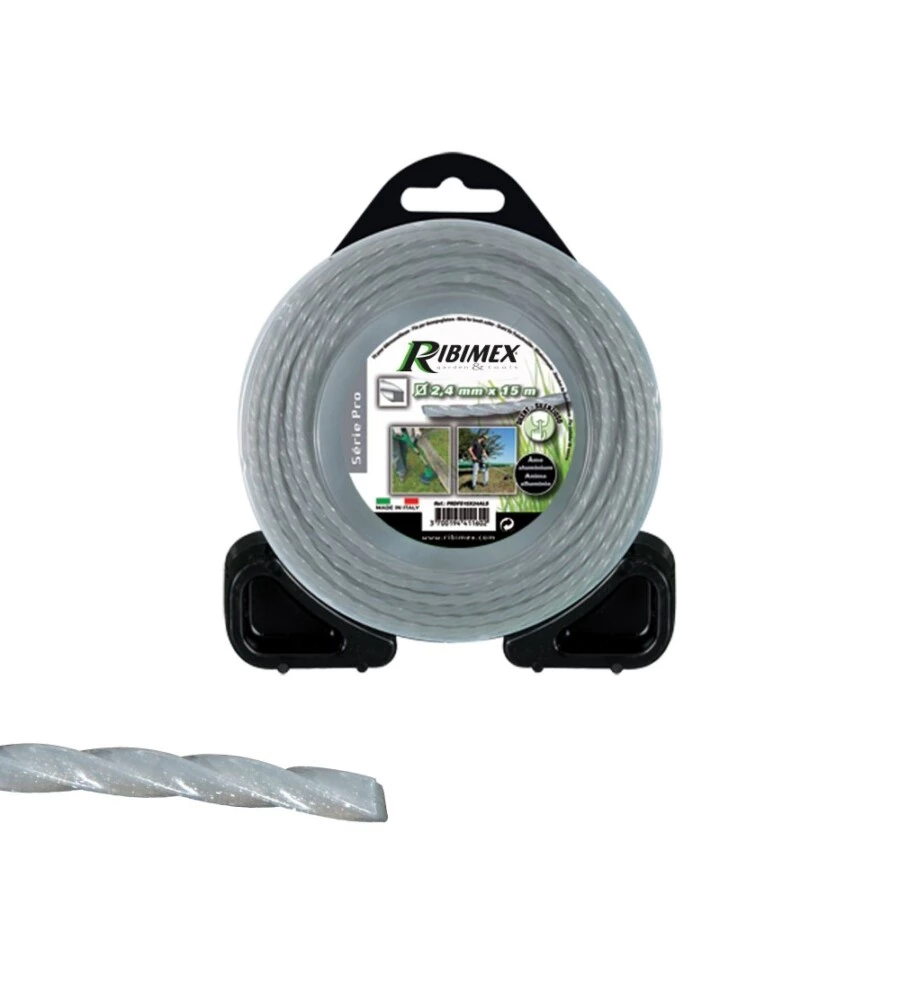 FILO ATTORCIGLIATO QUADRATO PER DECESPUGLIATORI RIBIMEX 3,0 MM X 15 M