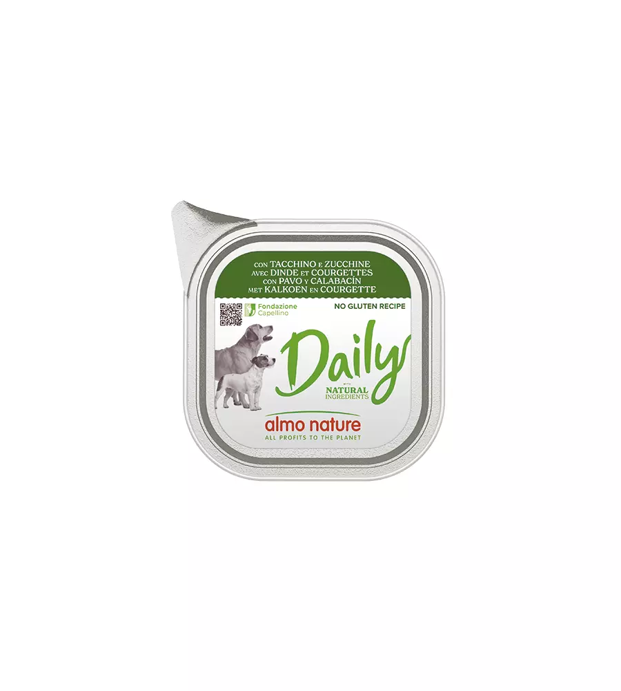 ALIMENTO UMIDO PER CANI ALMO NATURE "DAILY" CON TACCHINO E ZUCCHINE 100 GR