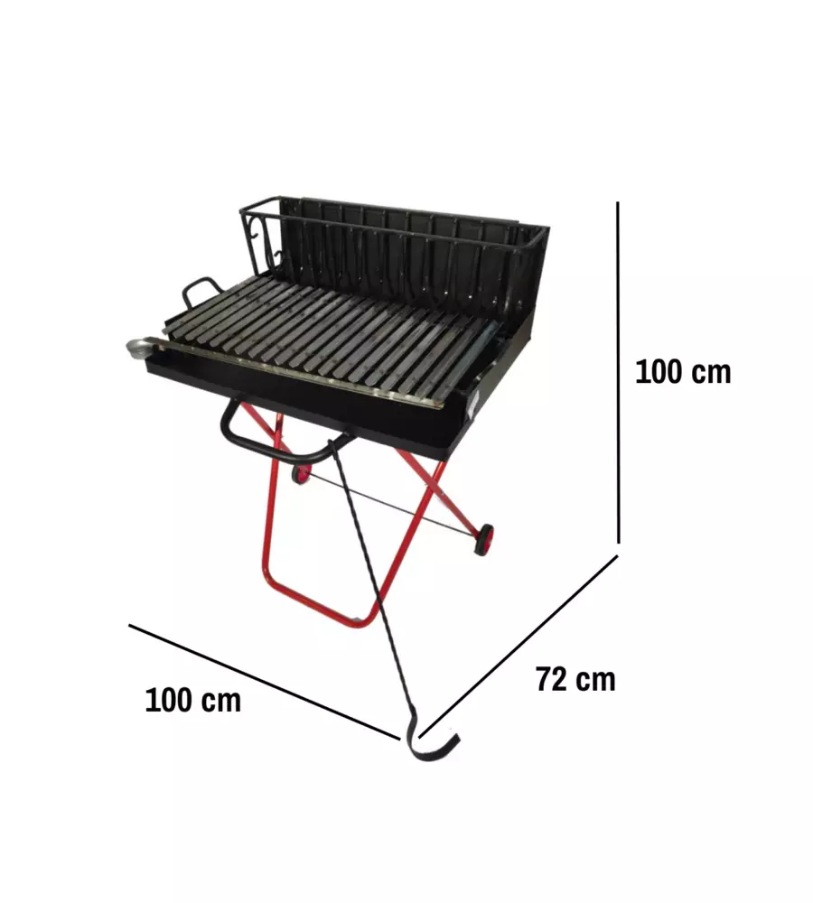 BARBECUE A LEGNA PIEGHEVOLE ARNOLD CON GRIGLIA 97X50 CM