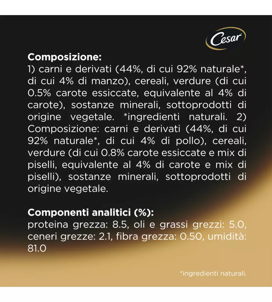 CESAR - UMIDO PER CANI IN SALSA, 4 PZ