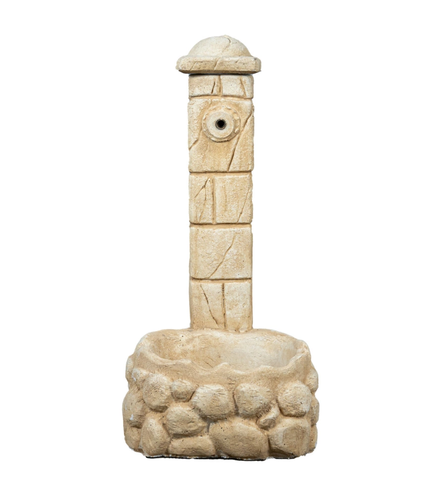 FONTANA DA GIARDINO VEDOVELLA "SAVONA" ANTICATA COLOR NOCCIOLA, 47x47x92 CM - KAM