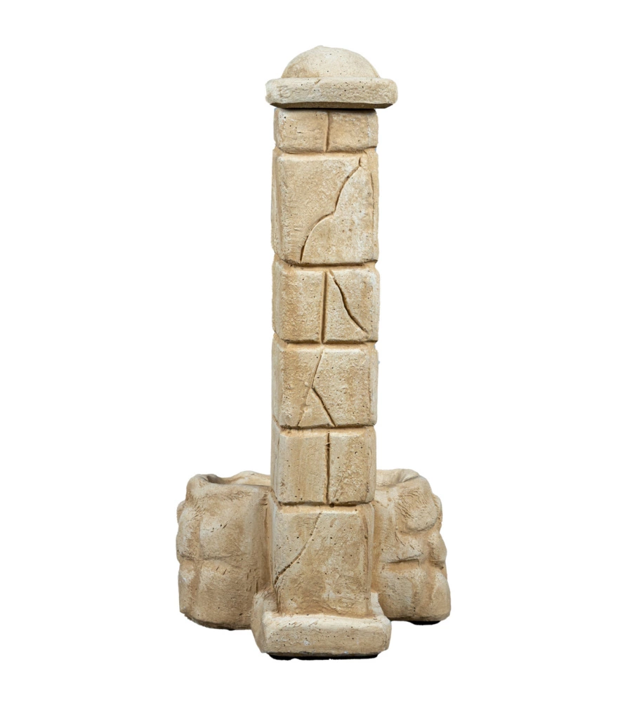 FONTANA DA GIARDINO VEDOVELLA "SAVONA" ANTICATA COLOR NOCCIOLA, 47x47x92 CM - KAM