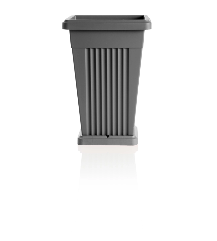 VASO PIRAMIDE C/SOTTOVASO GRIGIO