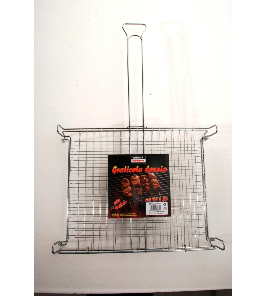 GRIGLIA PER BARBECUE "SJ" IN ACCIAIO CON PIEDINI 45X35X72 CM