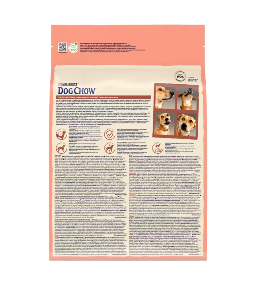 CROCCHETTE PER CANI PURINA "TONUS DOG CHOW" ADULTO DI TUTTE LE TAGLIE CON TACCHINO 2,5 KG