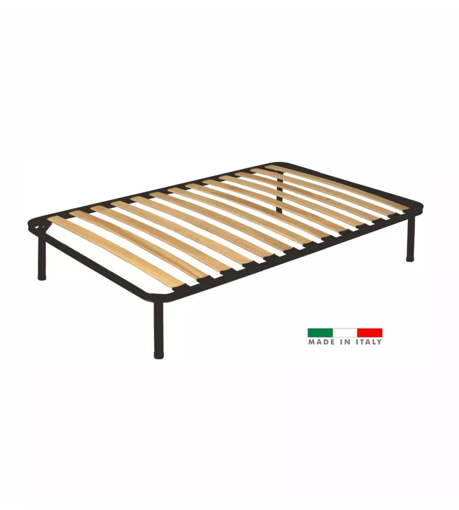 RETE UNA PIAZZA E MEZZA SOMNUS CON 13 DOGHE IN LEGNO 120X190 CM