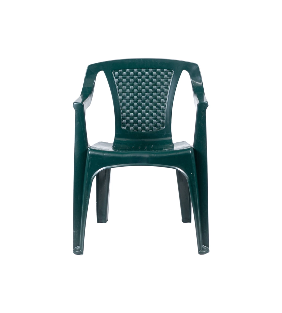 SEDIA DA ESTERNO CON SCHIENALE BASSO "LUNA" IN POLIPROPILENE VERDE 56X52X77 CM