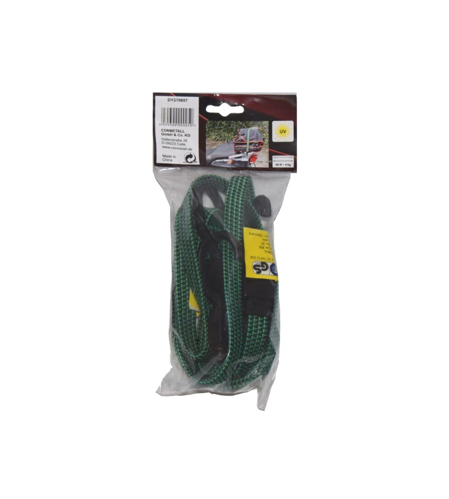 CAVO ELASTICO PIATTO Ø 20 X 1250 MM. CON GANCI ACCIAIO PLASTIFICATO 2 PZ.