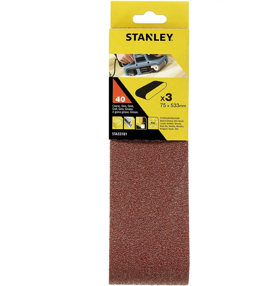 3 NATRI ABRASIVI DI RICAMBIO PER LEVIGATRICE A NASTRO 75 x 533 MM GRANA 40
