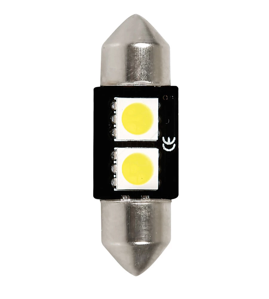 LAMPADA 12V HYPER-LED 6 - 2 SMD X 3 CHIPS - 10X32 MM - SV8,5-8 - 1 PZ  58445