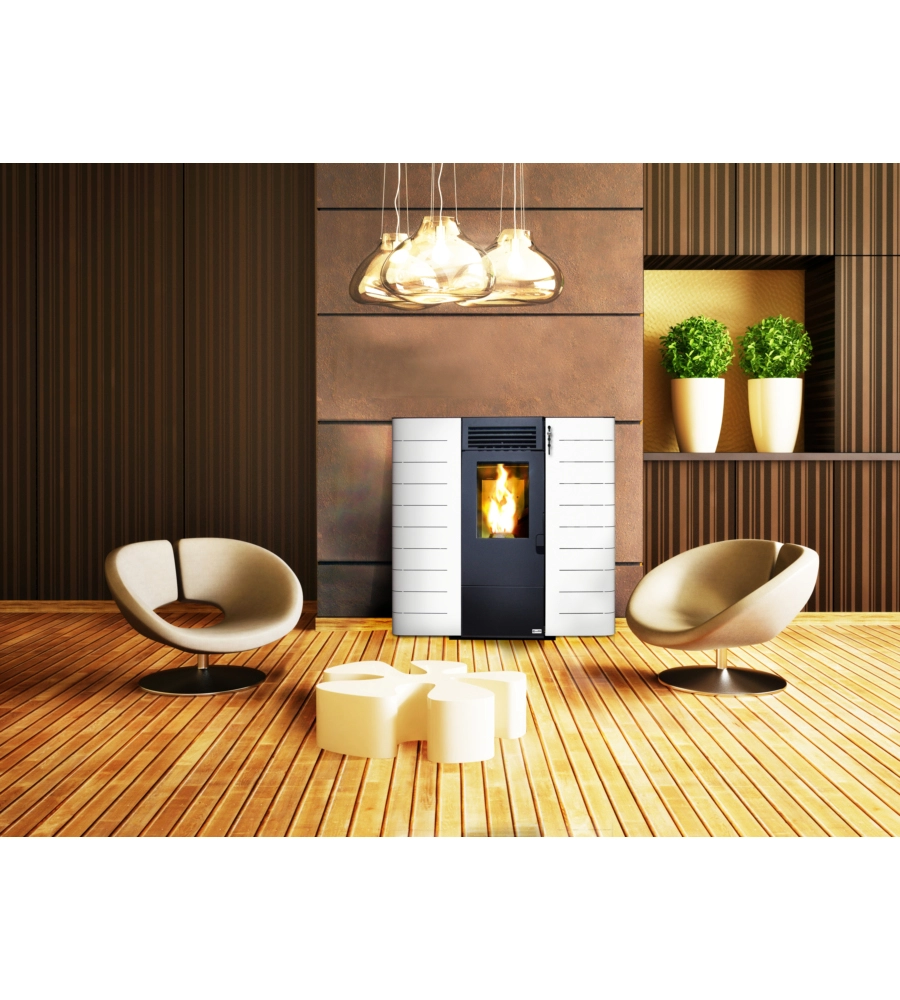 STUFA A PELLET SLIM CANADIAN STOVE "SLIM 6" BIANCO 6,14 KW