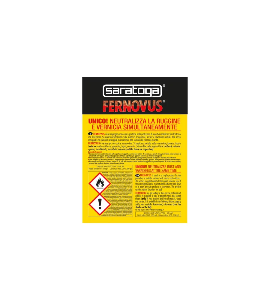 SMALTO GEL ANTIRUGGINE SARATOGA "FERNOVUS" GRAFITE METALLIZZATO 2,5 LT