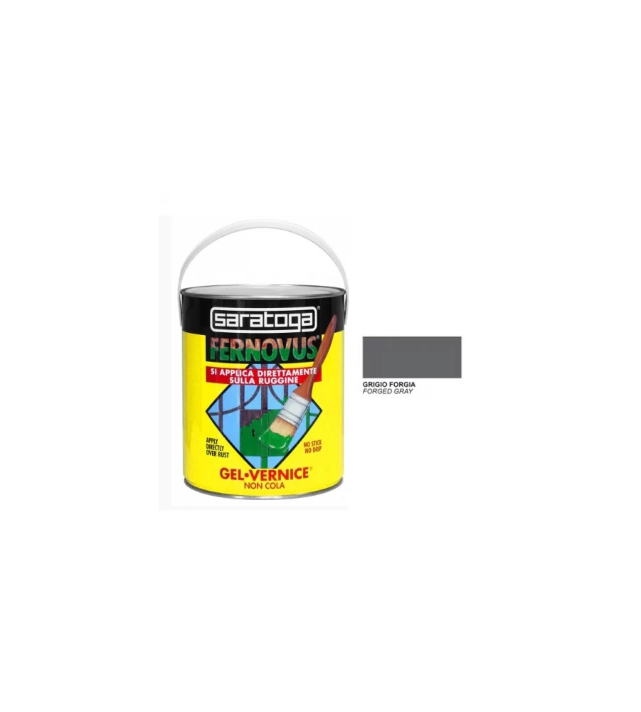 SMALTO GEL ANTIRUGGINE SARATOGA "FERNOVUS" GRIGIO FORGIA METALLIZZATO 2,5 LT