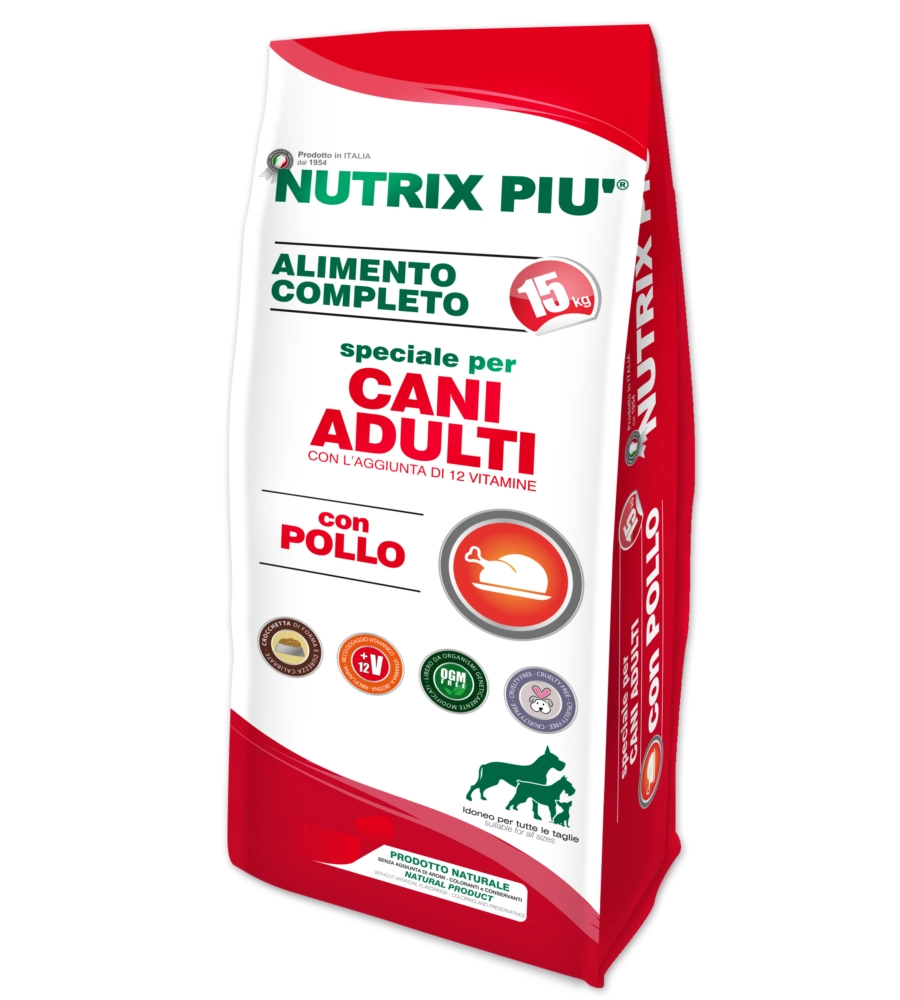 CROCCHETTE PER CANI NUTRIX PIU' "SPECIALE" ADULTO DI TUTTE LE TAGLIE CON POLLO 15 KG