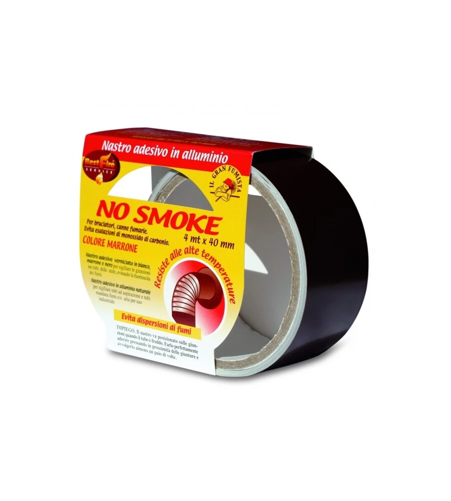 NASTRO ADESIVO BEST FIRE "NO SMOKE" IN ALLUMINIO COLORE MARRONE, 40 MM X 4 MT