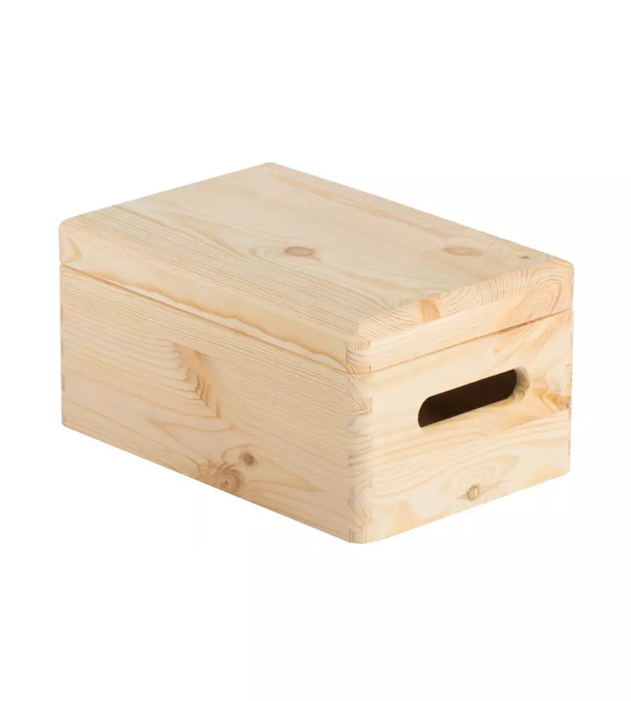 Cassettone in pino con coperchio 30x20x14 cm