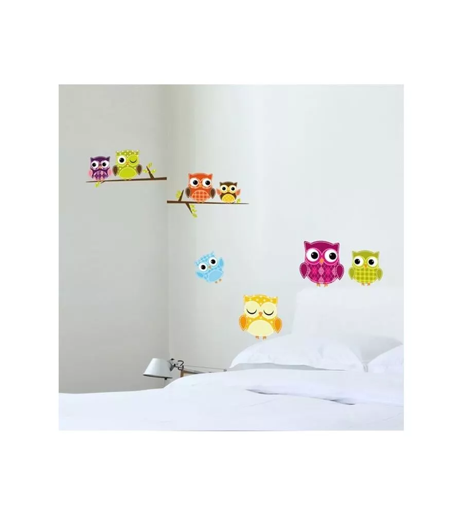 DECORAZIONE MURALE AUTOADESIVA "GUFI" - 31X31 - 2 FOGLI.