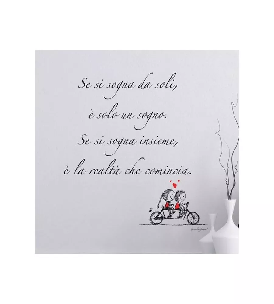 STICKERS MURALE AUTOADESIVA "TANDEM" - 47X70 CM - 1 FOGLIO.