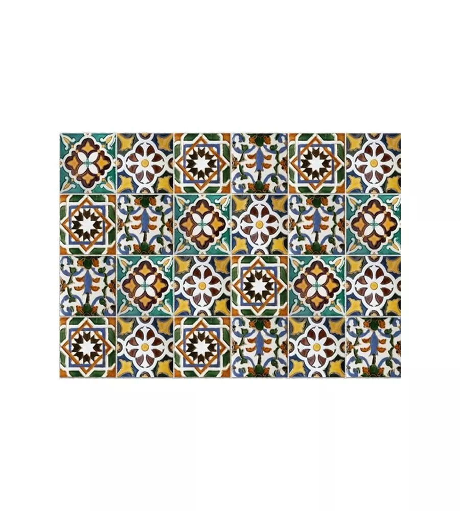 STICKER PER PIANO COTTURA "KP TILES GREEN"- 47X65 CM