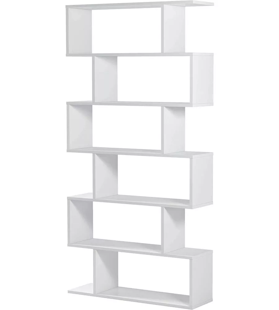 LIBRERIA 6 RIPIANI "ATHENA" BIANCO LUCIDO 80X25X192 CM