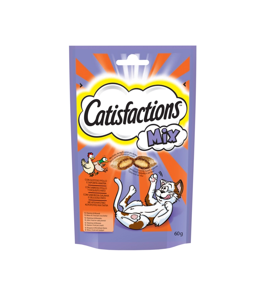 CATISFACTION MIX CON POLLO E ANATRA - 60 GRAMMI.
