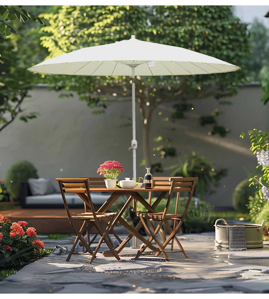 OMBRELLONE DA GIARDINO ORIENTABILE EUROGARDEN IN POLIESTERE ECRÙ 300X300 CM