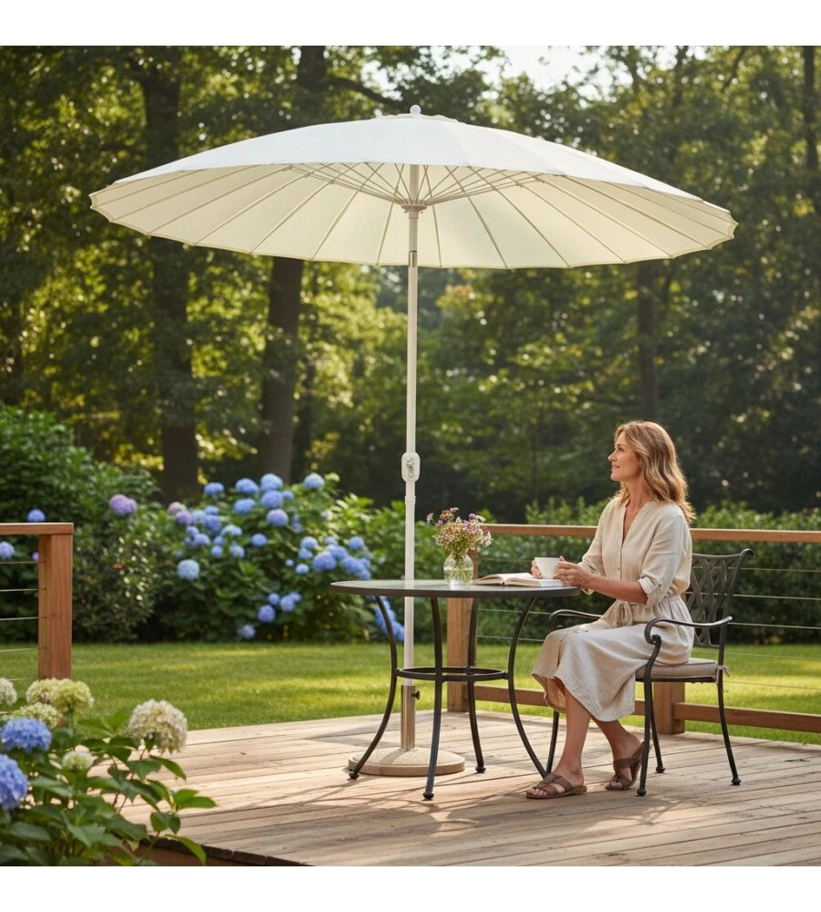 OMBRELLONE DA GIARDINO ORIENTABILE EUROGARDEN ECRÙ 300X300 CM